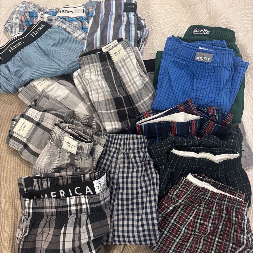 American Eagle Outfitters Men's Boxers - Plaid and Solid Mix